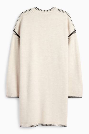 Femmes - Robe en maille - straight fit - beige clair