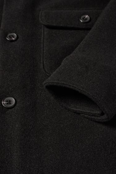 Hommes - Veste-chemise - relaxed fit - col kent - noir