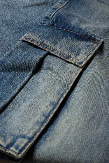 Kinder Buben - Cargo Jeans - Thermojeans - jeansblau