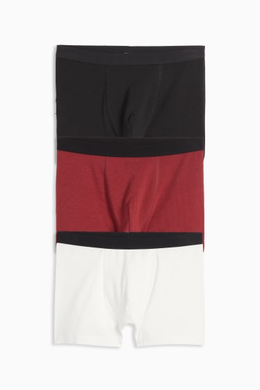 Kinder Buben - Multipack 3er - Boxershorts - schwarz / rot
