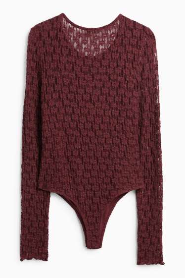 Women - Lace body - dark red