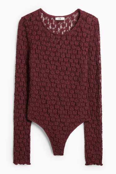 Women - Lace body - dark red