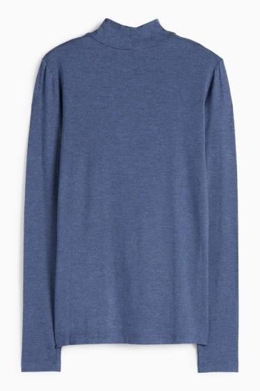 Women - Long sleeve top- regular fit - dark blue
