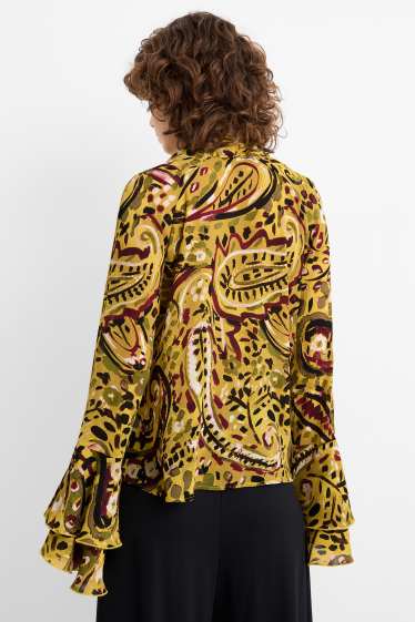 Women - Blouse - patterned - light green
