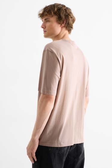 Pánské - Tričko - relaxed fit - béžová