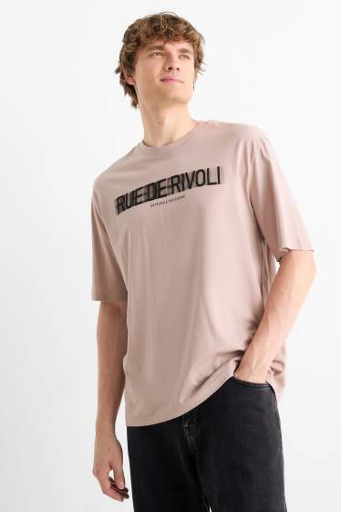 Pánské - Tričko - relaxed fit - béžová