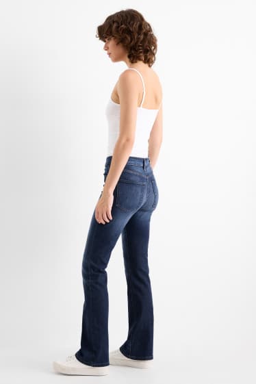 Women - Bootcut jeans - mid-rise waist - denim-dark blue