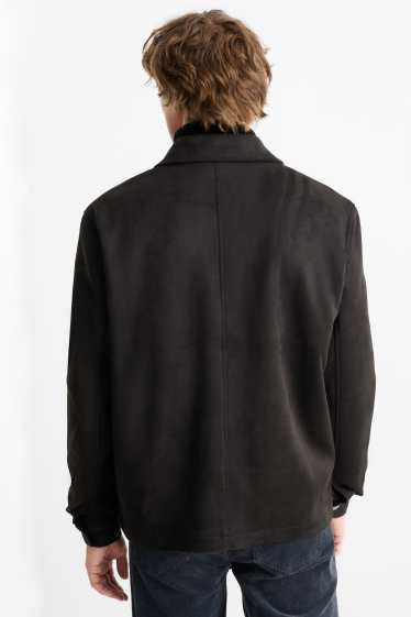 Herren - Blouson - Velourslederimitat - schwarz