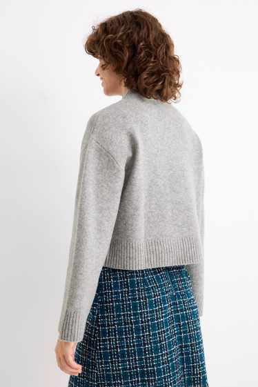 Kobiety - Sweter - jasnoszary-melanż