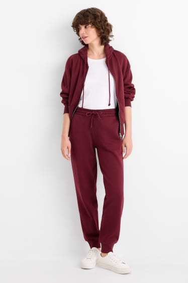 Femmes - Pantalon de jogging basique - bordeaux