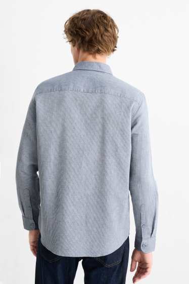 Herren - Hemd - Regular Fit - Kent - strukturiert - blau