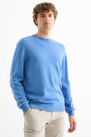 Herren - Kaschmir-Pullover - blau