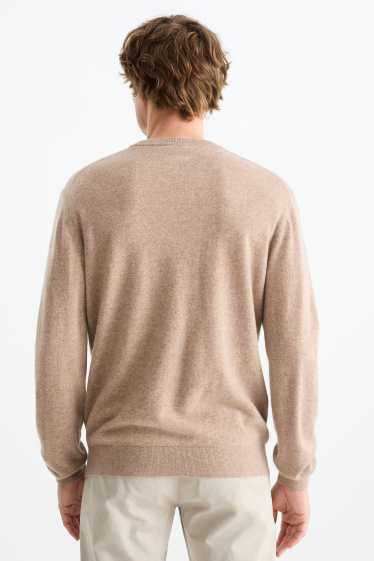 Herren - Kaschmir-Pullover - beige