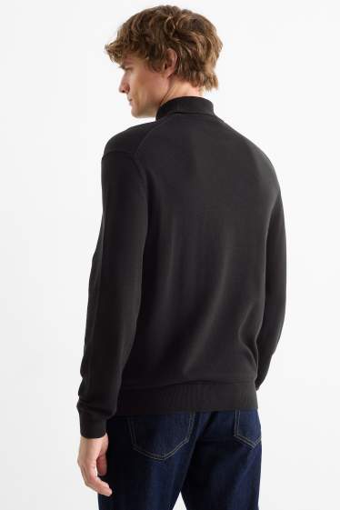 Men - Turtleneck jumper - black