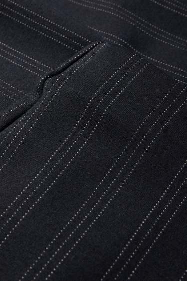 Women - Jersey trousers - mid-rise waist - flared - pinstripes - dark blue
