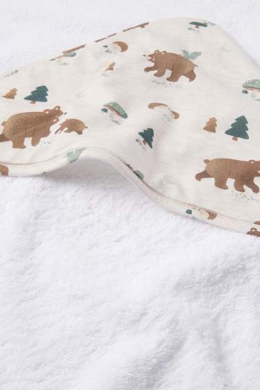 Baby Mädchen - Wildtiere - Baby-Handtuch mit Kapuze - weiss