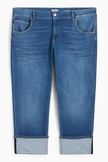 Women - Straight jeans - mid-rise waist - LYCRA® - blue denim