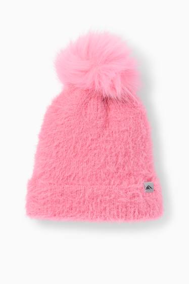 Kinder Mädchen - Ski-Bommelmütze - pink