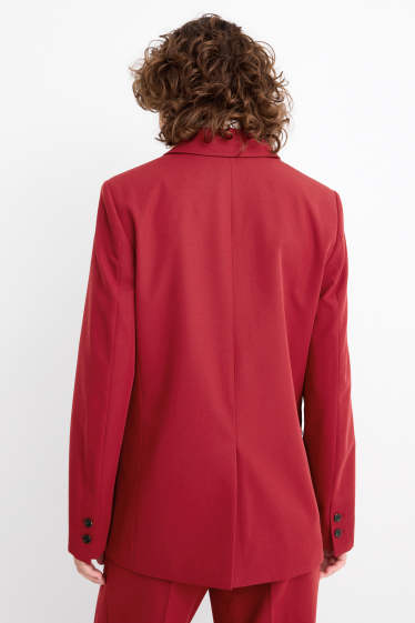 Damen - Longblazer - tailliert - dunkelrot
