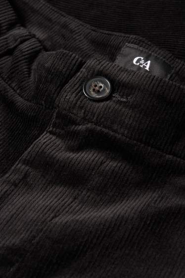 Bărbați - Chino din catifea reiată - regular fit - negru