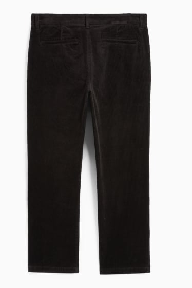 Bărbați - Chino din catifea reiată - regular fit - negru