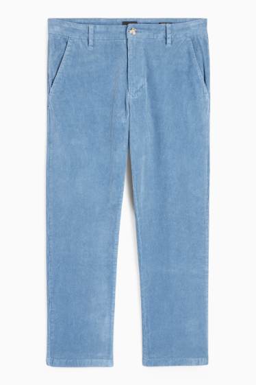 Uomo - Pantaloni chino in velluto - regular fit - azzurro