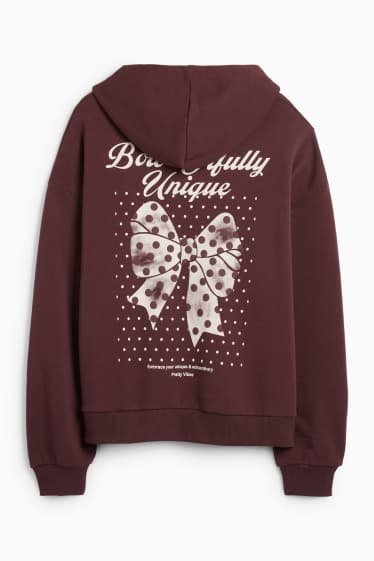 Dames - Hoodie - donkerrood