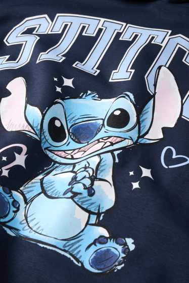 Děti - dívky - Lilo & Stitch - mikina s kapucí - tmavomodrá