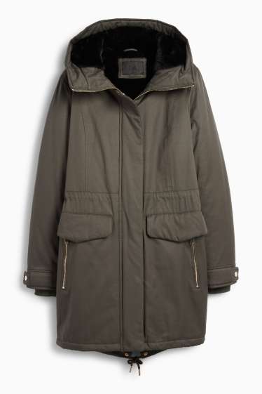 Women - Parka with hood - lined - green