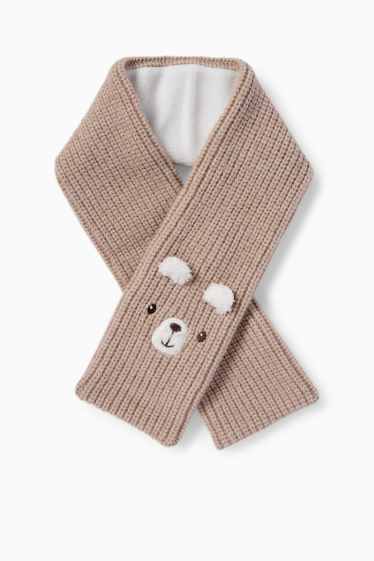 Baby Jungen - Bärchen - Baby-Schal - gerippt - beige