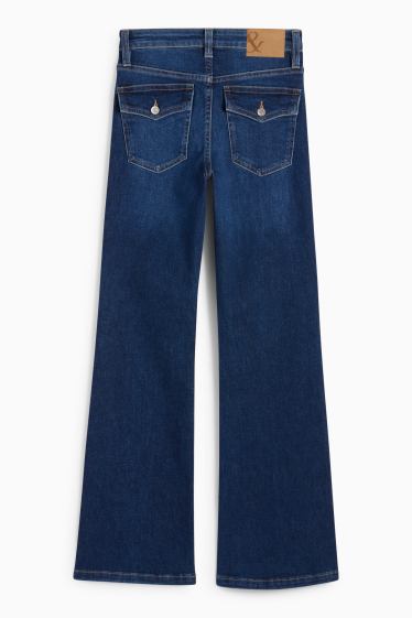 Women - Flared jeans - mid-rise waist - LYCRA® - blue denim