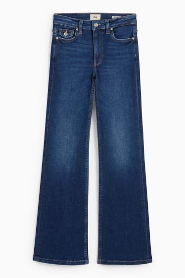 Women - Flared jeans - mid-rise waist - LYCRA® - blue denim