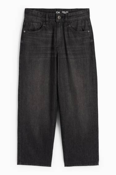 Kinderen: jongens - Baggy jeans - thermojeans - jeansdonkergrijs