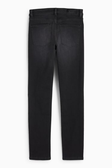 Dames - Slim jeans - mid waist - jog denim - jeansdonkergrijs