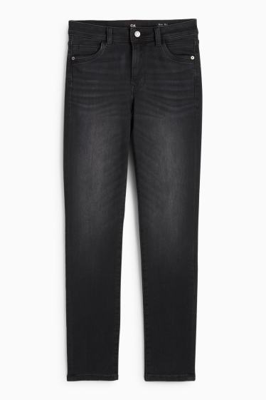 Dames - Slim jeans - mid waist - jog denim - jeansdonkergrijs