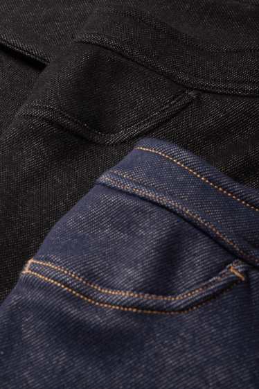 Copii - Fete - Multipack 2 perechi - colanți termoizolanți - aspect de jeans - denim-albastru închis