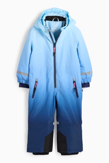 Kinderen: meisjes - Skipak met capuchon - waterdicht - met patroon - lichtblauw