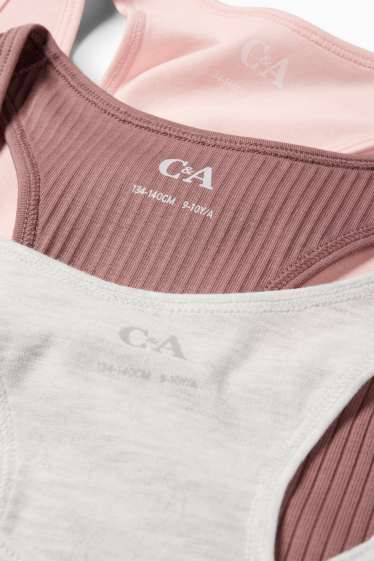 Kinderen: meisjes - Set van 3 - strikje - bustier - bruin