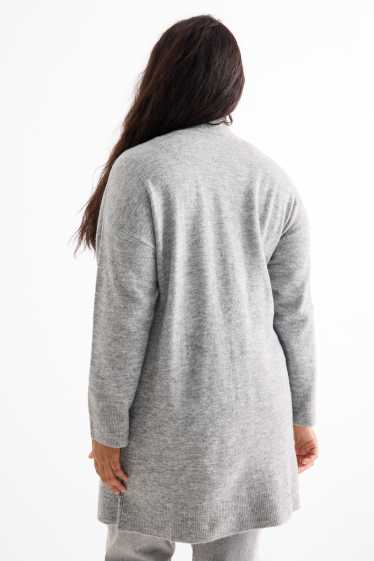 Women - Long cardigan - gray