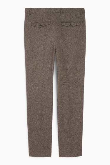 Heren - Broek uit het combi-systeem - regular fit - stretch - met structuur - bruin