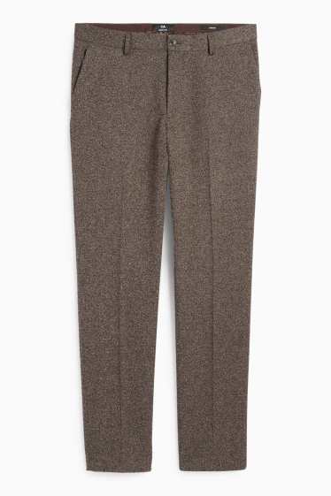 Heren - Broek uit het combi-systeem - regular fit - stretch - met structuur - bruin