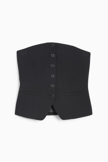 Femei - Vestă office - body fit - negru