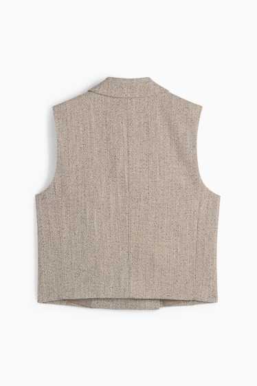 Damen - Business-Weste - Regular Fit - strukturiert - grau-melange
