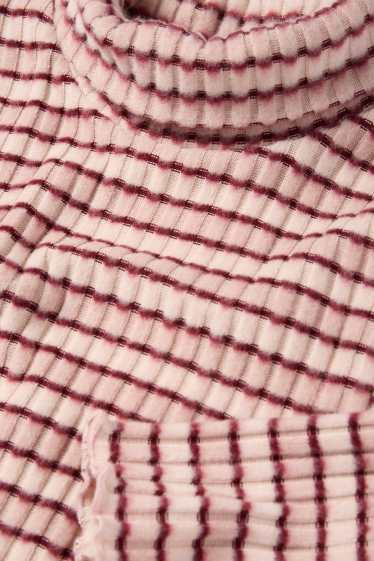 Kinderen: meisjes - Coltrui - geribd - gestreept - roze / rood