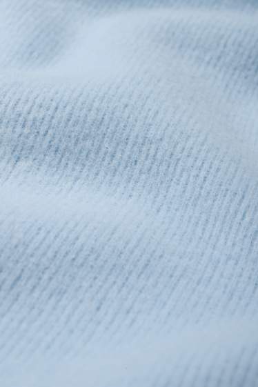 Damen - Sweatshirt - gerippt - hellblau