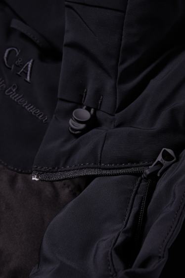 Herren - Parka mit Kapuze - gefüttert - wasserabweisend - schwarz