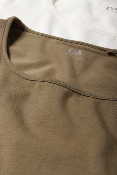 Kinder Mädchen - Multipack 2er - Langarmshirt - khaki