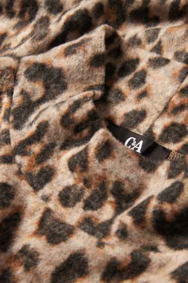 Damen - Sweatshirt - Leo-Print - schwarz / beige