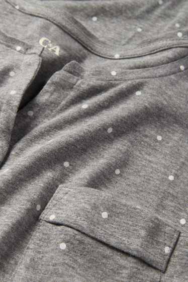 Dames - Nachthemd - met stippen - grijs-mix