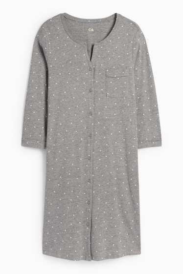 Dames - Nachthemd - met stippen - grijs-mix